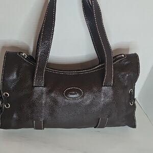 Tod's D-Bag Brown Pebbled Leather Tote Satchel- Italy